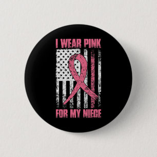 Chapa Redonda De 5 Cm Me pongo rosa por la conciencia del cáncer de mama