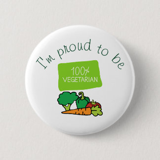 Chapa Redonda De 5 Cm Me siento orgulloso de ser 100% vegetariano