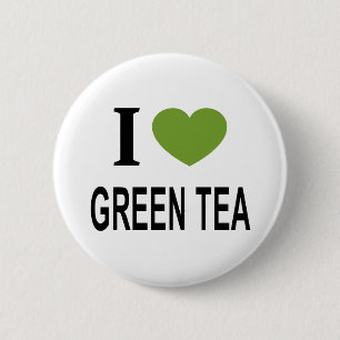Chapa Redonda De 5 Cm Me ❤️ TÉ VERDE con corazón verde AMO EL TÉ VERDE