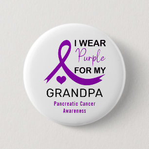 Chapa Redonda De 5 Cm Me Visto de Morado Por Mi Abuelo con Cáncer de Pán