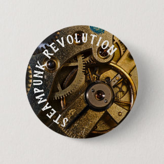 Chapa Redonda De 5 Cm Mecanismo de vigilancia de Steampunk