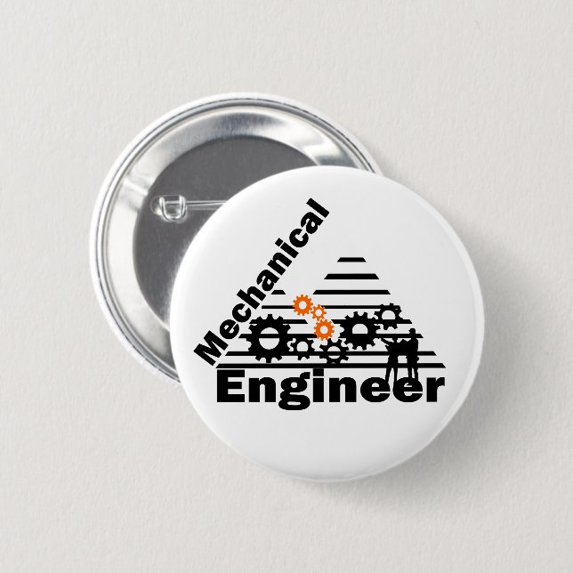 Chapa Redonda De 5 Cm Mechanical Engineering Funny Engineer (Anverso y reverso)