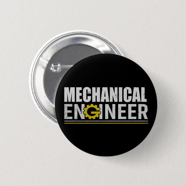 Chapa Redonda De 5 Cm Mechanical Engineering Funny Engineer (Anverso y reverso)