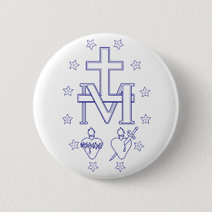 Chapa Redonda De 5 Cm Medalla de Nuestra Señora de las Gracias Arte Mila