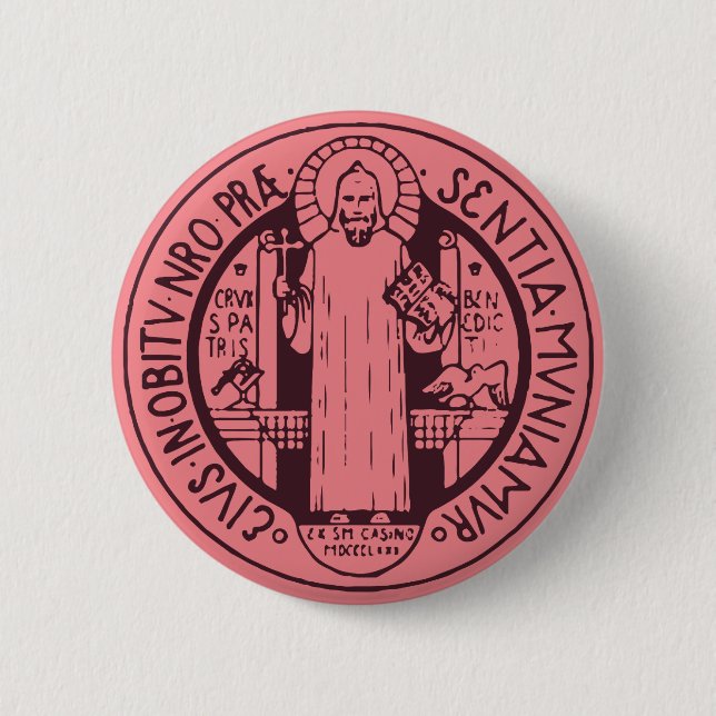 Chapa Redonda De 5 Cm Medalla de San Benito (Anverso)