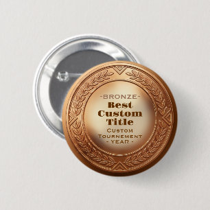 Chapa Redonda De 5 Cm Medalla personalizada 3D realista editable de hoja