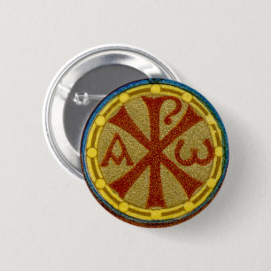 Chapa Redonda De 5 Cm Medallón Chi Rho / Alfa Omega de SNV 36