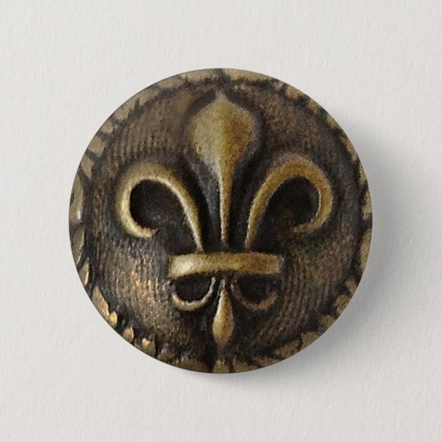 Chapa Redonda De 5 Cm Medallón Fleur De Lis (Anverso)