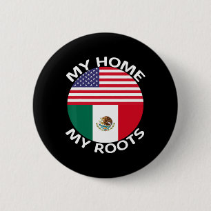 Chapa Redonda De 5 Cm Media Bandera Media Americana Usa México Rota H
