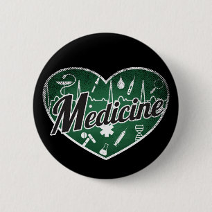Chapa Redonda De 5 Cm Medicina retro Heart Blackboard Love