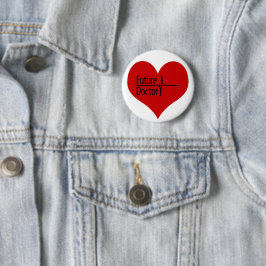 Chapa Redonda De 5 Cm Médico Futuro - Corazón EKG Rojo