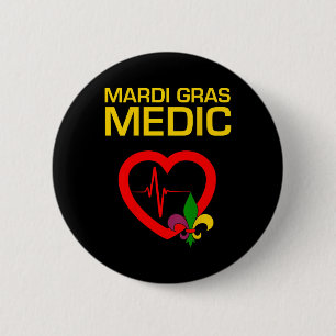 Chapa Redonda De 5 Cm Médico Mardi Gras
