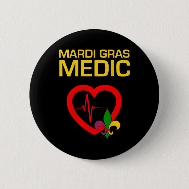 Chapa Redonda De 5 Cm Médico Mardi Gras (Anverso)