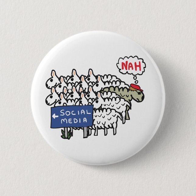 Chapa Redonda De 5 Cm Medios antisociales (Anverso)