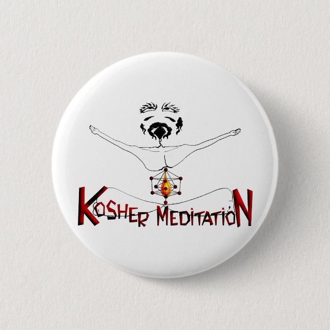 Chapa Redonda De 5 Cm Meditación kosher (Anverso)