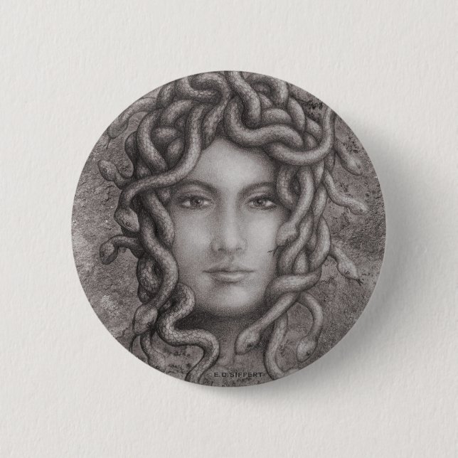 Chapa Redonda De 5 Cm Medusa (Anverso)