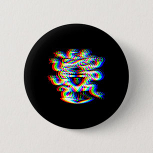 Chapa Redonda De 5 Cm Medusa Dj De Música De Casa Ilusión Óptica Edm Hal