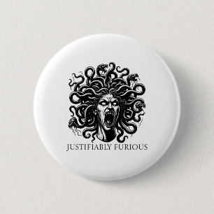 Chapa Redonda De 5 Cm Medusa justificadamente furiosa Mitología griega f