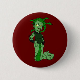 Chapa Redonda De 5 Cm Medusa Snake girl
