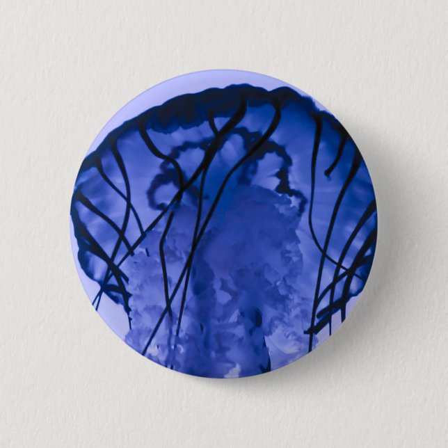Chapa Redonda De 5 Cm Medusas en azul (Anverso)