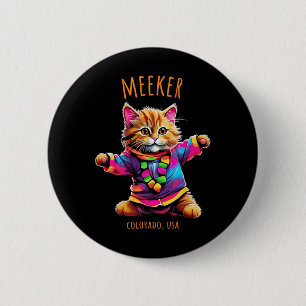 Chapa Redonda De 5 Cm Meeker Colorado Usa Un Gato De Danza Colorida