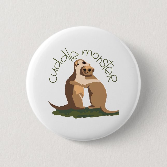 Chapa Redonda De 5 Cm Meerkat Cuddle (Anverso)