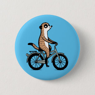 Chapa Redonda De 5 Cm Meerkat en bicicleta