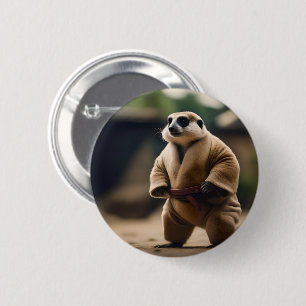 Chapa Redonda De 5 Cm Meerkat Sumo Wrestler,