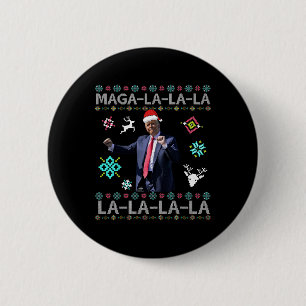 Chapa Redonda De 5 Cm Mega La La La Donald Trump presidente 47 baila mal