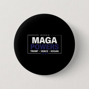 Chapa Redonda De 5 Cm Mega Poderes Trump Vance Hogan 2024 Patriótico Div