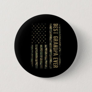 Chapa Redonda De 5 Cm Mejor abuelo camuflaje bandera americana del padre