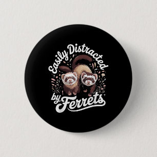 Chapa Redonda De 5 Cm Mejor Arte De Ferret Para Hombres Mujeres Niños Fe