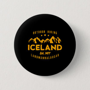Chapa Redonda De 5 Cm Mejor Cool Islandia Islandia Senderismo Landmannal