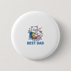 Chapa Redonda De 5 Cm Mejor diseño de vector de gato de golf de papá abr