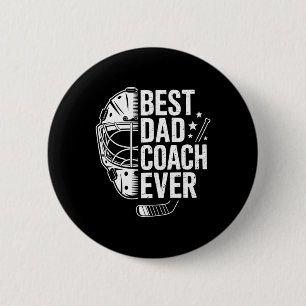 Chapa Redonda De 5 Cm Mejor entrenador de hockey padre jamás Retro padre