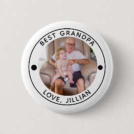 Chapa Redonda De 5 Cm MEJOR GRANDPA DE PAR Photo Monogram