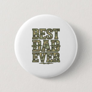 Chapa Redonda De 5 Cm Mejor Papá Camuflaje Diseño de Grabado Vintage_1