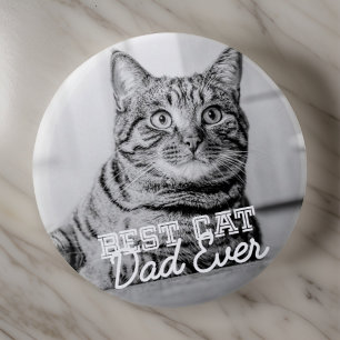Chapa Redonda De 5 Cm Mejor Papá de Gatos del Mundo Moderno Foto de Masc