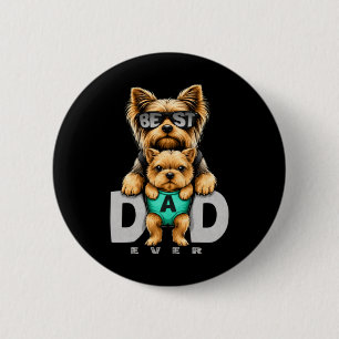 Chapa Redonda De 5 Cm Mejor papá de Yorkie lindo padre de Yorkshire Terr
