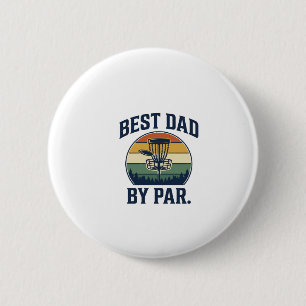 Chapa Redonda De 5 Cm Mejor Papá Por Disc Golf Diseño Vintage Atardecer_