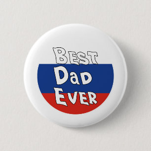 Chapa Redonda De 5 Cm Mejor papá que nunca bandera de Rusia