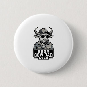 Chapa Redonda De 5 Cm Mejor papá vaca de todos los tiempos Diseño de gra