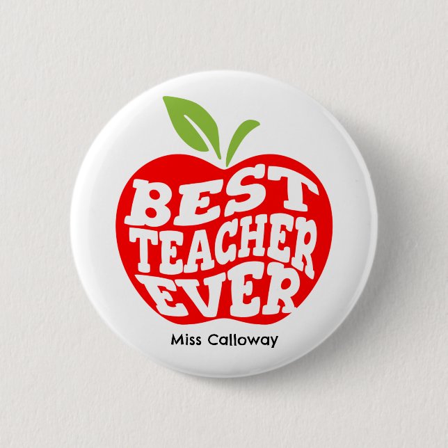 Chapa Redonda De 5 Cm Mejor Profesor Personalizado De La Historia (Anverso)