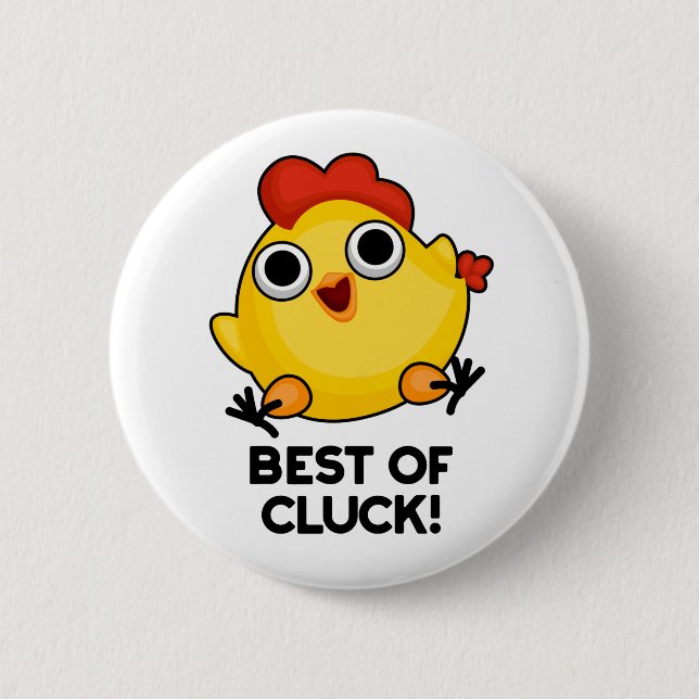 Chapa Redonda De 5 Cm Mejor Pun De Pollo Gracioso (Anverso)