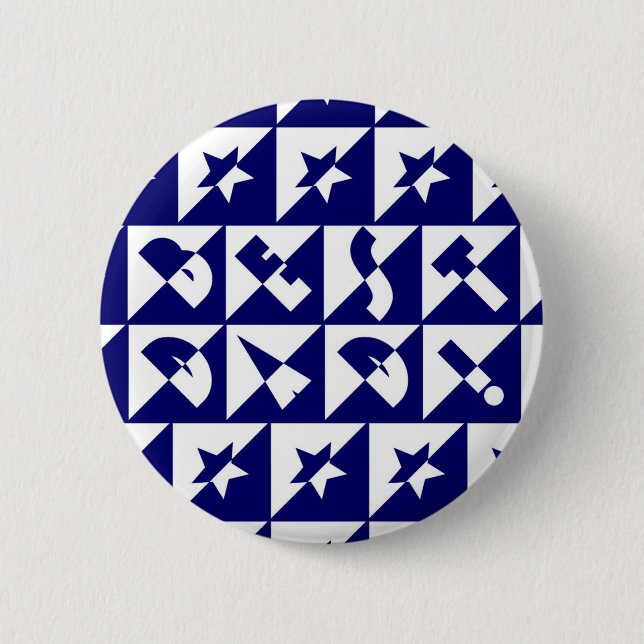 Chapa Redonda De 5 Cm Mejor texto salvaje de papá en azul (Anverso)