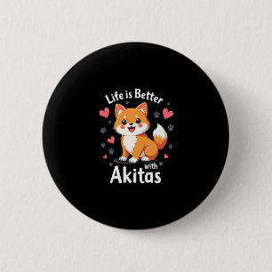 Chapa Redonda De 5 Cm Mejor vida con Akita Tank Top