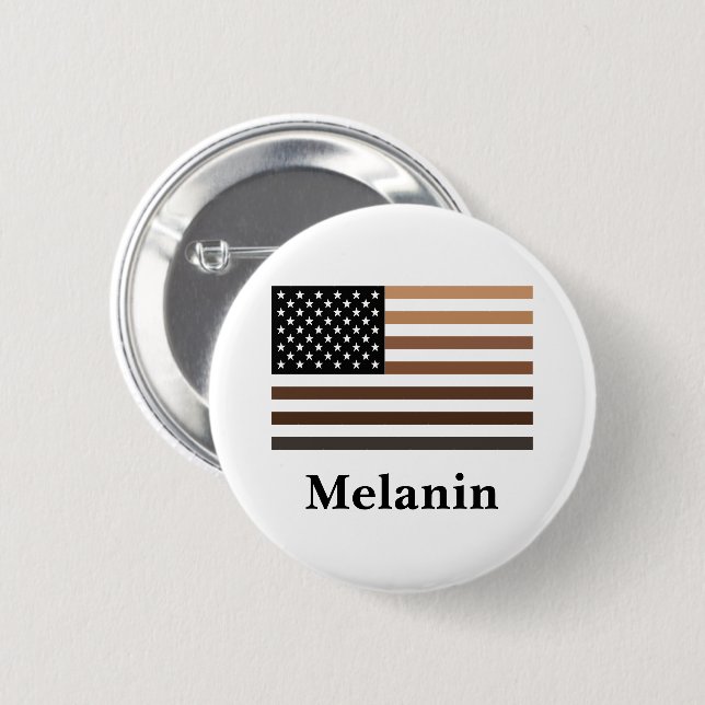 Chapa Redonda De 5 Cm Melanin Bandera de Estados Unidos Historia negra a (Anverso y reverso)