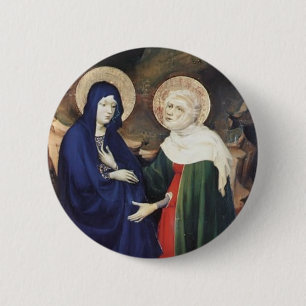 Chapa Redonda De 5 Cm Melchior Broederlam- el Visitation