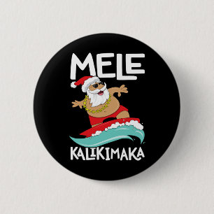 Chapa Redonda De 5 Cm Mele Kalikimaka Navidades Hawaii Surfing
