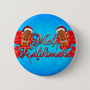 Chapa Redonda De 5 Cm Mele Kalikimaka Tiki